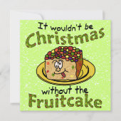 Grappig kerstfeest Cartoon Fruitcake Kaart (Voorkant)