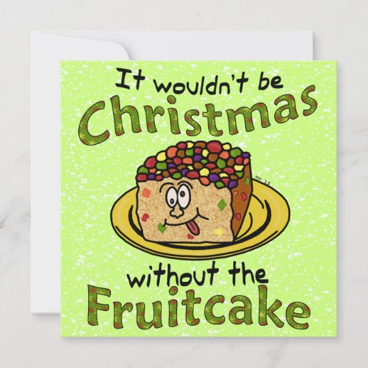 Grappig kerstfeest Cartoon Fruitcake Kaart (Voorkant)