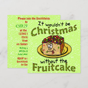 Grappig kerstfeest Cartoon Fruitcake Kaart