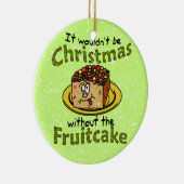 Grappig kerstfeest Cartoon Fruitcake Keramisch Ornament (Rechts)