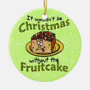 Grappig kerstfeest Cartoon Fruitcake Keramisch Ornament