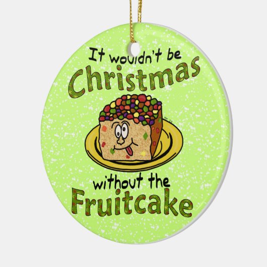 Grappig kerstfeest Cartoon Fruitcake Keramisch Ornament (Links)