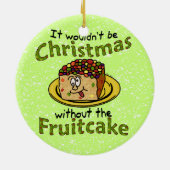 Grappig kerstfeest Cartoon Fruitcake Keramisch Ornament (Achterkant)