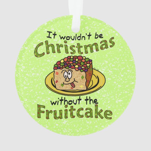 Grappig kerstfeest Cartoon Fruitcake Ornament (achterkant)