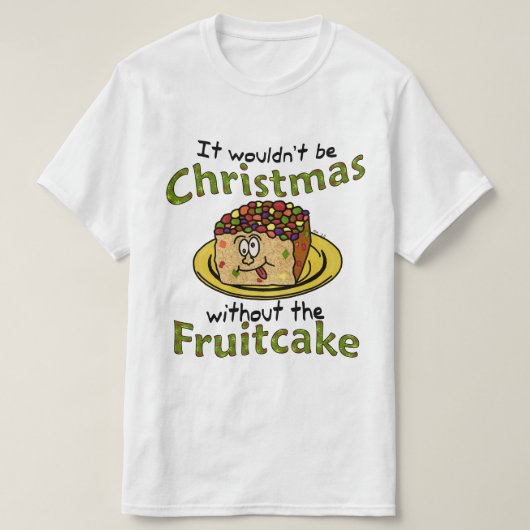 Grappig kerstfeest Cartoon Fruitcake T-shirt (Design voorkant)