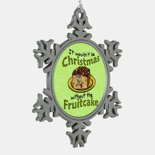 Grappig kerstfeest Cartoon Fruitcake Tin Sneeuwvlok Ornament (Links)