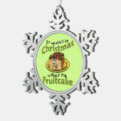 Grappig kerstfeest Cartoon Fruitcake Tin Sneeuwvlok Ornament (Rechts)