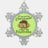 Grappig kerstfeest Cartoon Fruitcake Tin Sneeuwvlok Ornament (Voorkant)