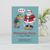 Grappig kerstfeest Cartoon Kaart (Staand voorkant)