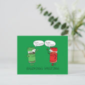 Grappig kerstfeest Cartoon Kokerspecerijen Briefkaart (Staand voorkant)