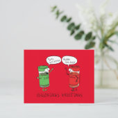 Grappig kerstfeest Cartoon Kokerspecerijen Briefkaart (Staand voorkant)