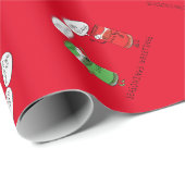 Grappig kerstfeest Cartoon Kokerspecerijen Cadeaupapier (Rol Hoek)