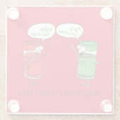 Grappig kerstfeest Cartoon Kokerspecerijen Glazen Onderzetter (Achterkant)