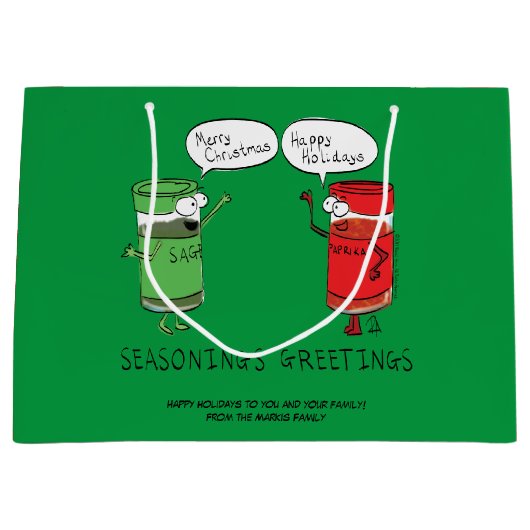 Grappig kerstfeest Cartoon Kokerspecerijen Groot Cadeauzakje (Voorkant)