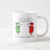 Grappig kerstfeest Cartoon Kokerspecerijen Grote Koffiekop (Rechts)