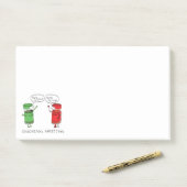 Grappig kerstfeest Cartoon Kokerspecerijen Post-it® Notes (Op bureau)