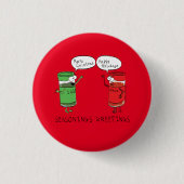 Grappig kerstfeest Cartoon Kokerspecerijen Ronde Button 3,2 Cm (Voorkant)