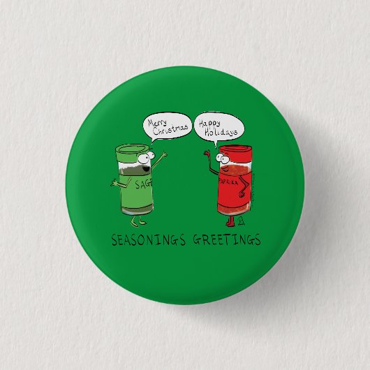 Grappig kerstfeest Cartoon Kokerspecerijen Ronde Button 3,2 Cm (Voorkant)