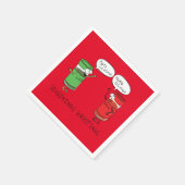 Grappig kerstfeest Cartoon Kokerspecerijen Servet (Hoek)