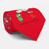Grappig kerstfeest Cartoon Kokerspecerijen Stropdas (Opgerold)