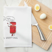 Grappig kerstfeest Cartoon Kokerspecerijen Theedoek (Quarter Fold)