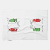 Grappig kerstfeest Cartoon Kokerspecerijen Theedoek (Horizontaal)