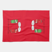 Grappig kerstfeest Cartoon Kokerspecerijen Theedoek (Horizontaal)