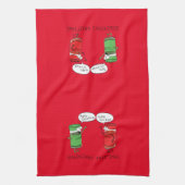 Grappig kerstfeest Cartoon Kokerspecerijen Theedoek (Verticaal)