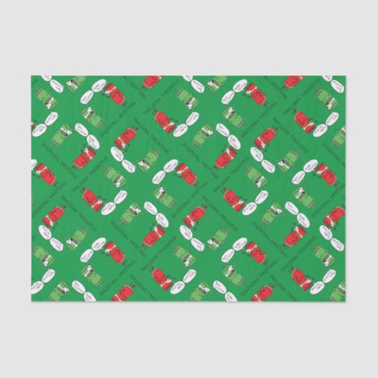 Grappig kerstfeest Cartoon Kokerspecerijen Tissuepapier (Voorkant)