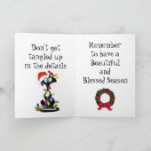 Grappig kerstfeest Cartoon met dit feestseizoen Feestdagen Kaart (Binnen)