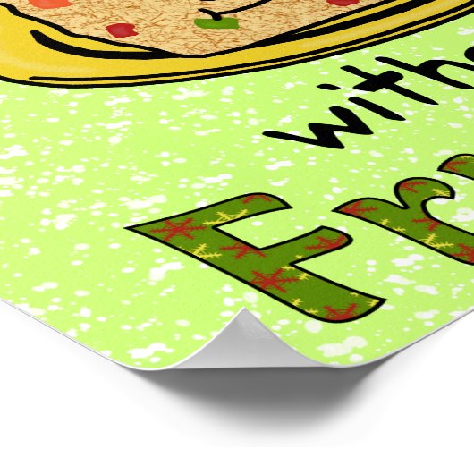 Grappig kerstfeest Cartoon Poster (Hoek)