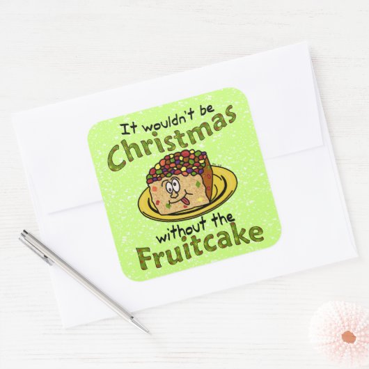 Grappig kerstfeest Cartoon Vierkante Sticker (Envelop)