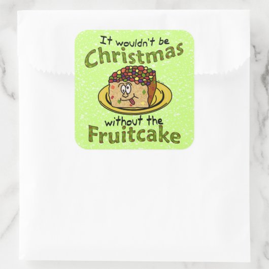 Grappig kerstfeest Cartoon Vierkante Sticker (Tas)