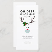 Grappig kerstfeest Covid Face Mask Reindeer Feestdagenkaart (Voorkant / Achterkant)