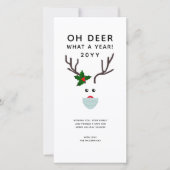Grappig kerstfeest Covid Face Mask Reindeer Feestdagenkaart (Voorkant)