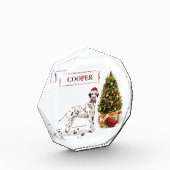 Grappig kerstfeest Dalmatiaanse hond en boom Fotoblokken (Links)