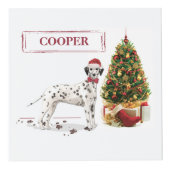 Grappig kerstfeest Dalmatiaanse hond en boom Kubus (Rechts)