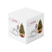 Grappig kerstfeest Dalmatiaanse hond en boom