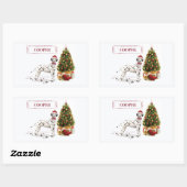 Grappig kerstfeest Dalmatiaanse hond en boom Rechthoekige Sticker (Vel)