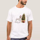 Grappig kerstfeest Dalmatiaanse hond en boom T-shirt (Voorkant)