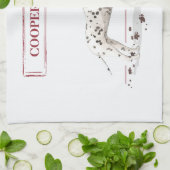 Grappig kerstfeest Dalmatiaanse hond en boom Theedoek (Gevouwen)