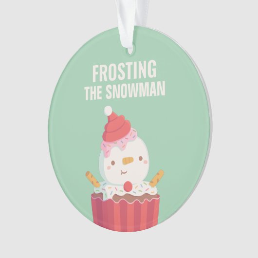 Grappig kerstfeest, dat de Snowman Cupcake kanst Ornament (voorkant)