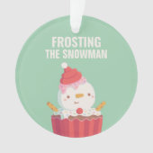 Grappig kerstfeest, dat de Snowman Cupcake kanst Ornament (voorkant)