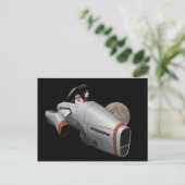 Grappig kerstfeest dat een ruimtevaartuig vliegt feestdagenkaart (Staand voorkant)