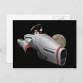 Grappig kerstfeest dat een ruimtevaartuig vliegt feestdagenkaart (Voorkant / Achterkant)