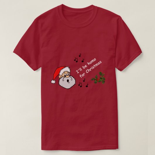 Grappig kerstfeest dat ik homo ben voor kerstavond t-shirt (Design voorkant)
