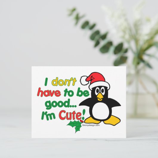 Grappig kerstfeest dat ik niet goed hoef te zijn.  feestdagenkaart (Staand voorkant)