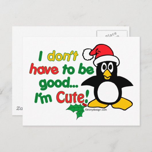 Grappig kerstfeest dat ik niet goed hoef te zijn. feestdagenkaart (Voorkant / Achterkant)