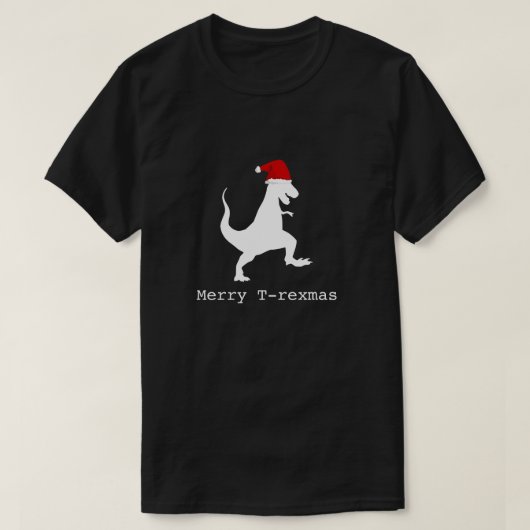 Grappig kerstfeest Dinosaur "Merry T-rexmas" T-shirt (Design voorkant)