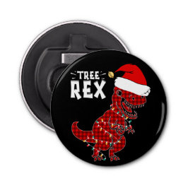 Grappig kerstfeest Dinosaur Tree Rex Bottle Opener